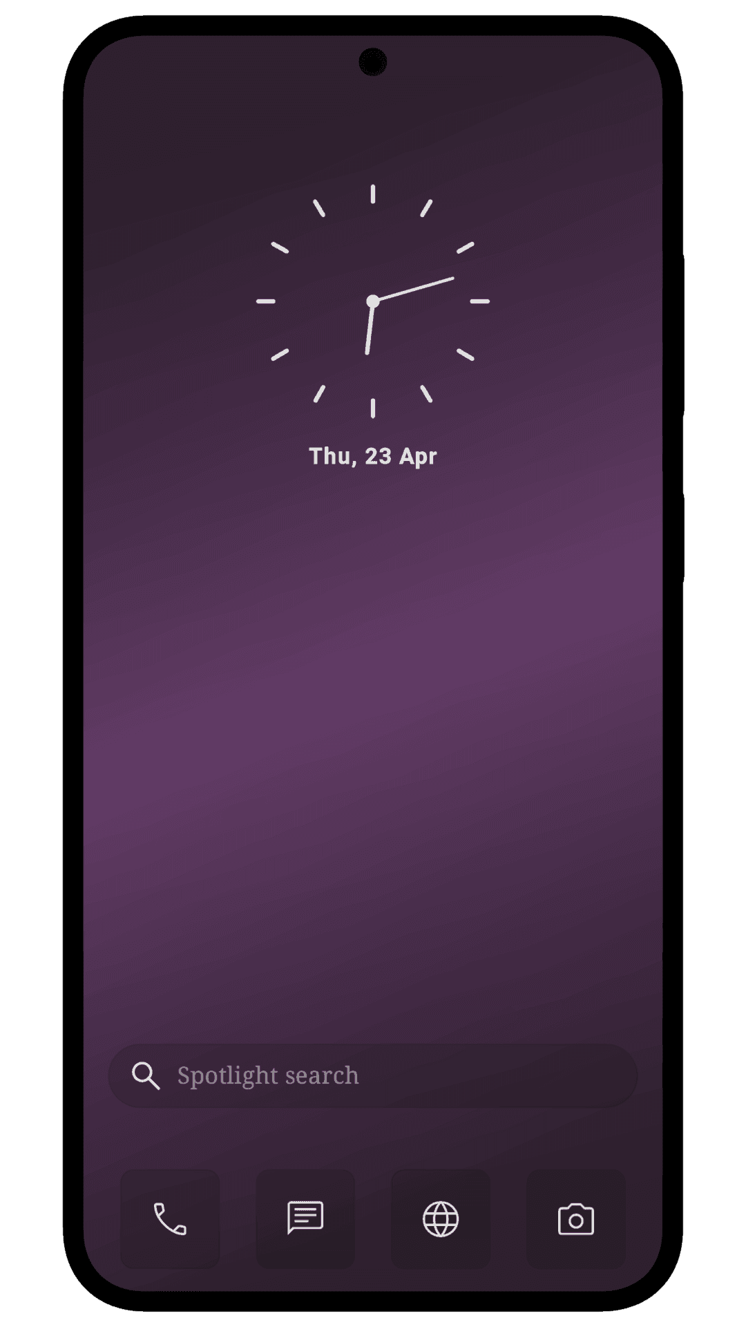 Home Screen — dark theme